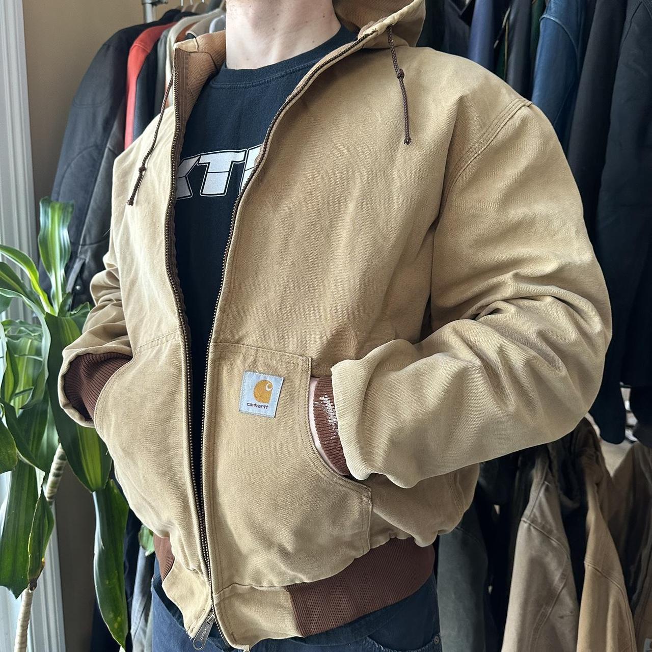 Vintage Carhartt Faded Tan Hooded Jacket - XL