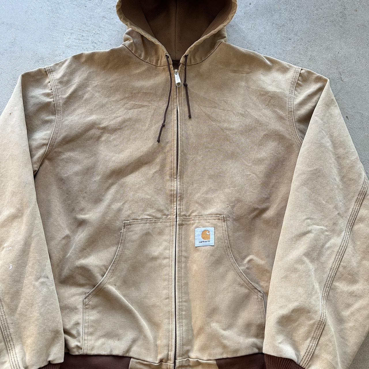 Vintage Carhartt Faded Tan Hooded Jacket - XL