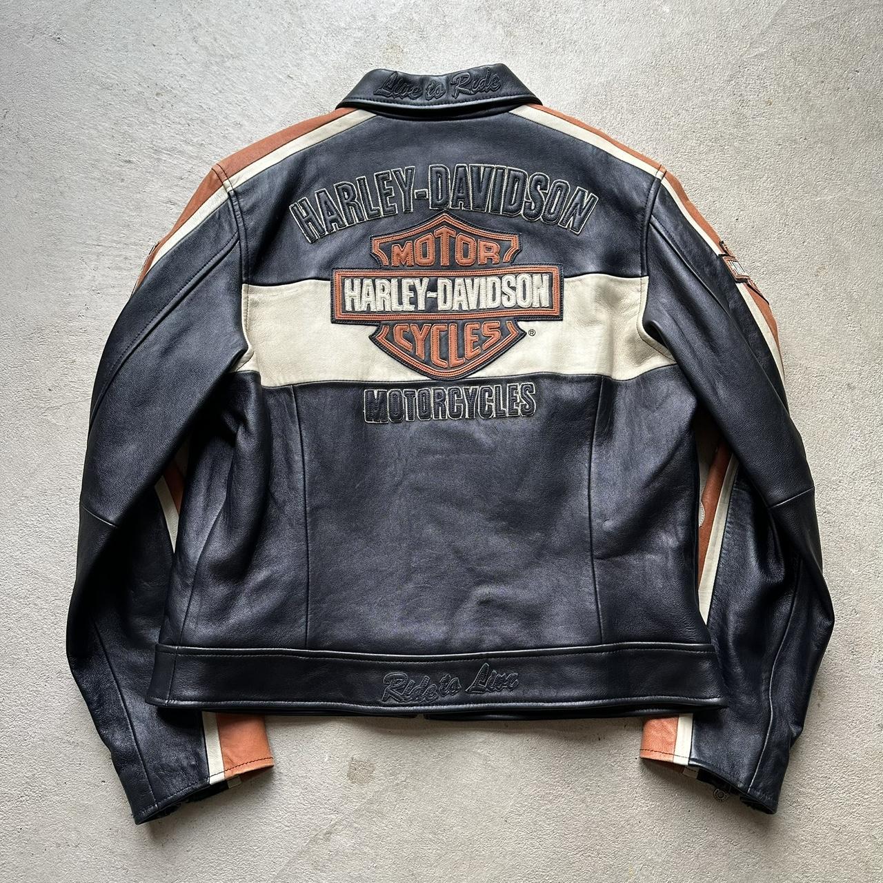 Rare Vintage Harley Davidson Leather Motorcycle Jacket - L