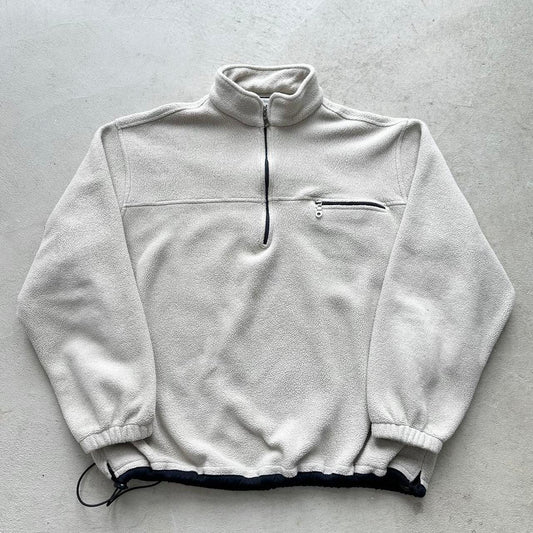 Vintage Beige Quarter Zip Fleece - XL