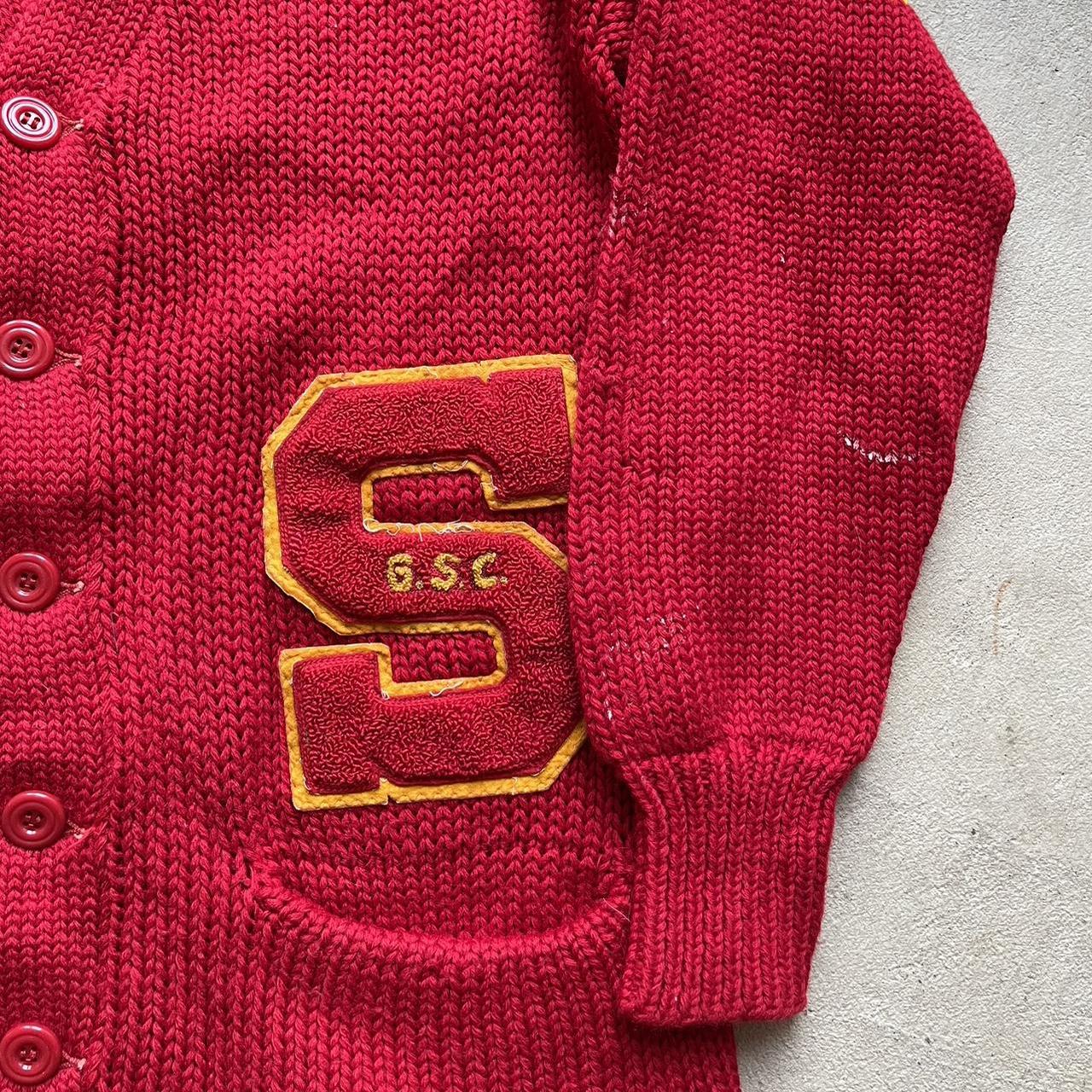 Vintage 70’s Red Letterman Sweater